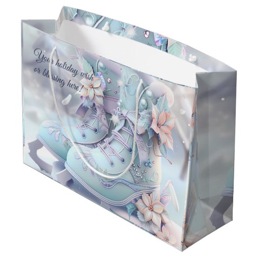 Creëer uw eigen bloemenkerst Schaatsen Groot Cadeauzakje (Achterkant Gekanteld)