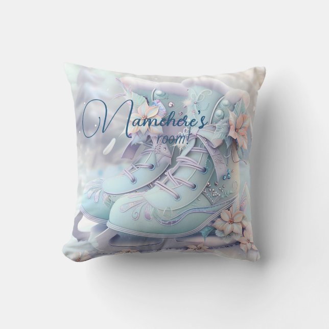 Creëer uw eigen bloemenkerst Schaatsen Kussen (Voorkant)