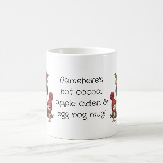 Creëer uw eigen bloemenkerstplaid kaboutervogel magische mok (Center)