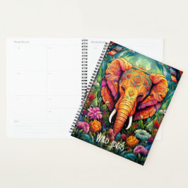 Creëer Uw eigen bloemenolifant Oerwoud Planner