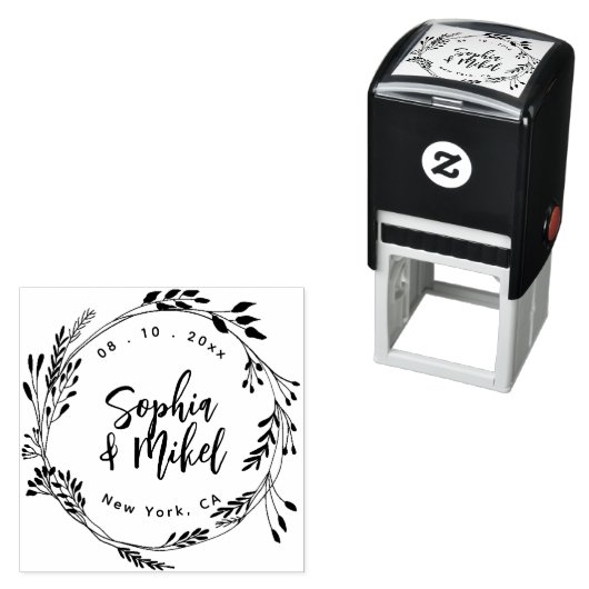 Creëer Uw eigen bloemenronde Bewaar de trouwdatum Zelfinktende Stempel (In situ)