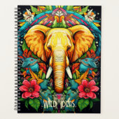 Creëer Uw eigen bloemige olifant Totem Dier Planner (Voorkant)