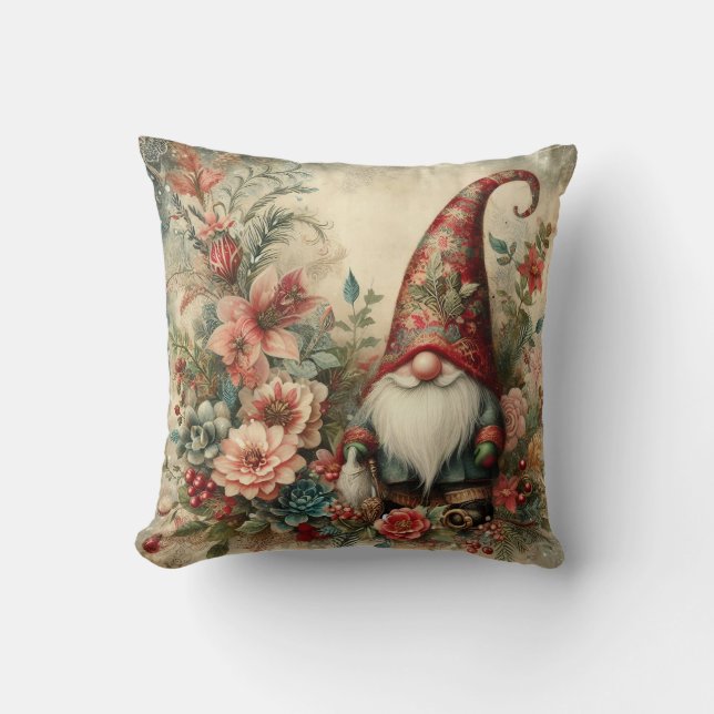 Creëer uw eigen bloemige Victoriaans kerstgnoom Kussen (Voorkant)