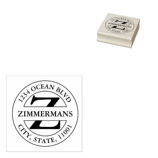 Creëer Uw eigen blote moderne monogram Rond Rubberstempel (Gestempeld)