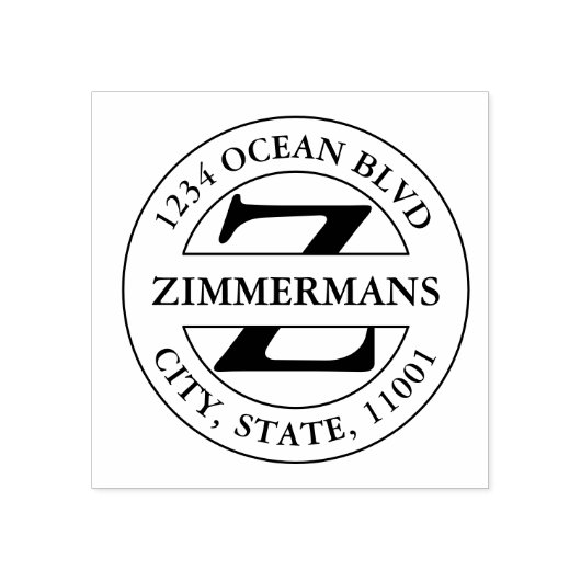 Creëer Uw eigen blote moderne monogram Rond Rubberstempel (Afrduk)