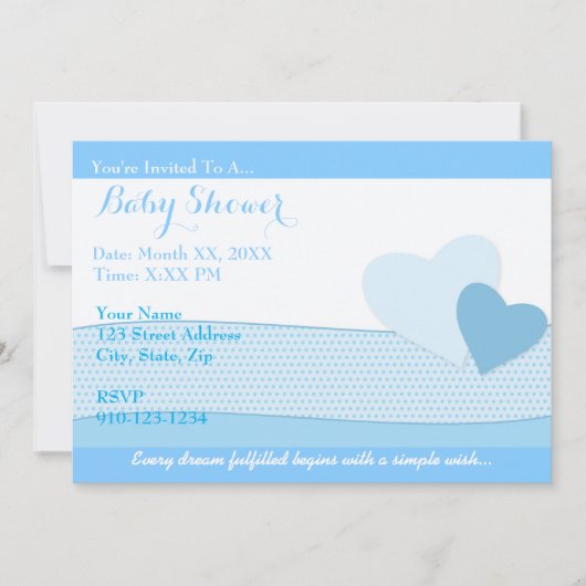 Creëer Uw eigen Blue Baby shower Uitnodiging (Voorkant)