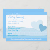 Creëer Uw eigen Blue Baby shower Uitnodiging (Voorkant / Achterkant)