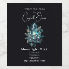 Creëer Uw eigen Blue Crystals apotheeklabel Wijn Etiket