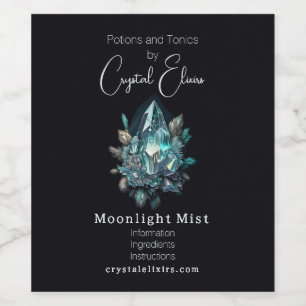 Creëer Uw eigen Blue Crystals apotheeklabel Wijn Etiket