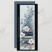 Creëer Uw eigen Blue Floral Book Stack Bladwijzer (Voorkant / Achterkant)