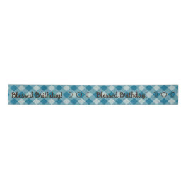 Creëer Uw eigen Blue Gingham Satijnen Lint
