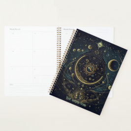 Creëer Uw eigen Blue & Gold Celestial Sky Charts Planner
