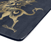 Creëer Uw eigen Blue & Gold Gothic Dragon Snijplank (Hoek)