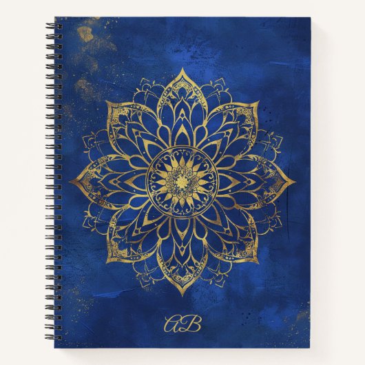 Creëer Uw eigen Blue & Gold Mandala Notitieboek (Voorkant)