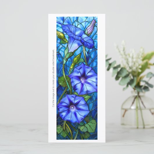 Creëer Uw eigen Blue Morning Glories Bladwijzer Ka (Staand voorkant)
