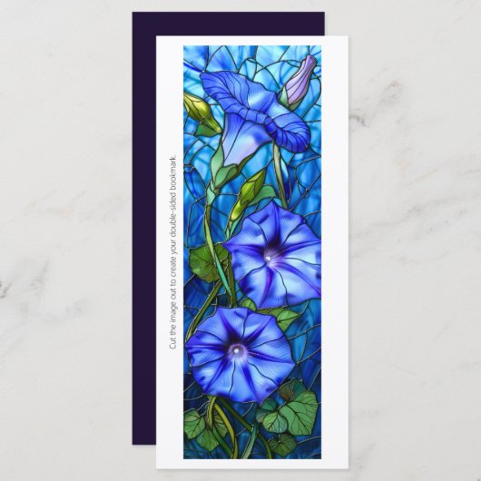 Creëer Uw eigen Blue Morning Glories Bladwijzer Ka (Voorkant / Achterkant)