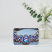 Creëer uw eigen Blue Opal Ketting Visitekaartje (Staand voorkant)