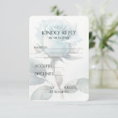 Creëer uw eigen Blue Waterverf Roos RSVP Kaartje (Staand voorkant)