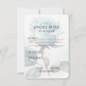 Creëer uw eigen Blue Waterverf Roos RSVP Kaartje (Voorkant)