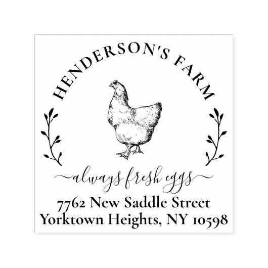 Creëer Uw eigen  Boerderij Adres Egg Carton Zelfinktende Stempel (Design)
