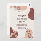 Creëer Uw eigen Boho Abstracte Motivatie Quote Briefkaart (Voorkant / Achterkant)