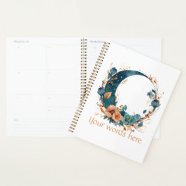 Creëer Uw eigen Boho Blauwgroen & Perzik Bloemenma Planner