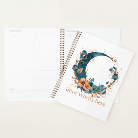 Creëer Uw eigen Boho Blauwgroen & Perzik Bloemenma Planner (Display)