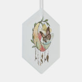 Creëer Uw eigen Boho Butterfly Moon Dreamcatcher Glas Ornament (Voorkant Rechts)