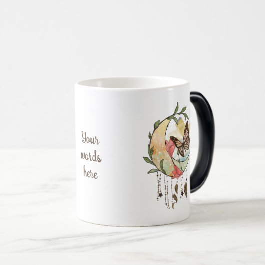 Creëer Uw eigen Boho Butterfly Moon Dreamcatcher Magische Mok (Voorkant rechts)