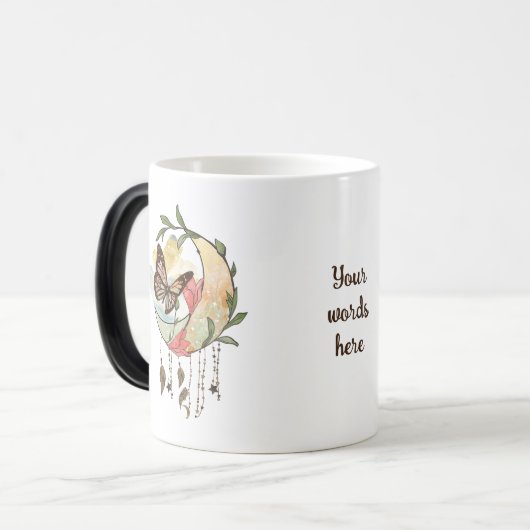 Creëer Uw eigen Boho Butterfly Moon Dreamcatcher Magische Mok (Voorkant links)