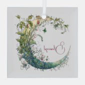 Creëer Uw eigen Boho Floral Moon Glas Ornament (Achterkant)