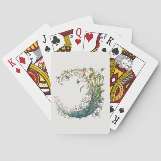 Creëer Uw eigen Boho Floral Moon Pokerkaarten (Achterkant)