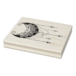Creëer Uw eigen Boho Floral Moon Silhouet Rubberstempel