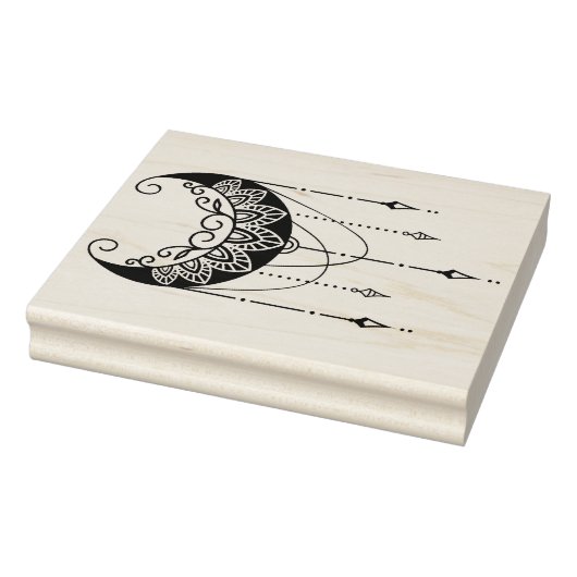 Creëer Uw eigen Boho Floral Moon Silhouet Rubberstempel (Stempel)