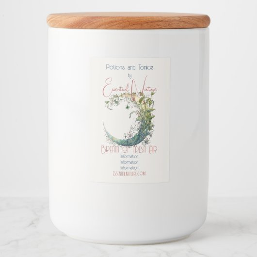 Creëer Uw eigen Boho Floral Moon Voedselcontainer Etiket (Voorkant)