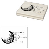 Creëer Uw eigen Boho Leafy Moon Silhouet Rubberstempel (Gestempeld)