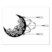 Creëer Uw eigen Boho Leafy Moon Silhouet Rubberstempel (Afrduk)