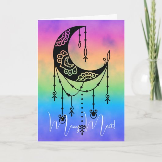 Creëer Uw eigen Boho Magische Maan Silhouet Kaart (Voorkant)