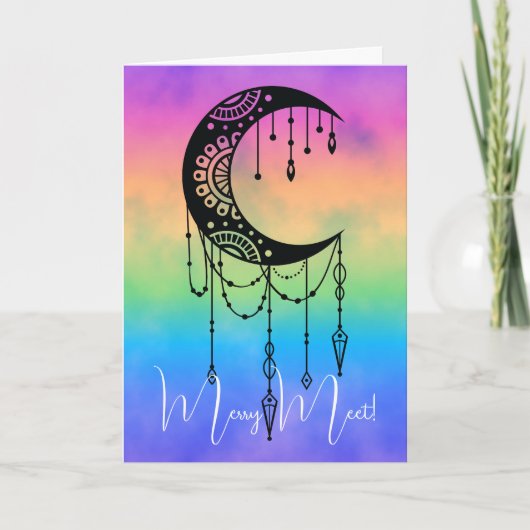 Creëer Uw eigen Boho Mandala Moon Silhouet Kaart (Voorkant)