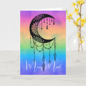 Creëer Uw eigen Boho Mandala Moon Silhouet Kaart (Gele Bloem)