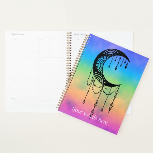 Creëer Uw eigen Boho Mandala Moon Silhouet Planner (Display)