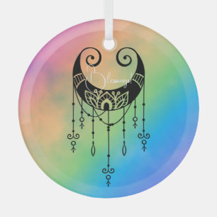 Creëer Uw eigen Boho mystieke Maan Silhouet Glas Ornament