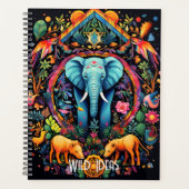 Creëer Uw eigen Boho Tribal African Elephant Planner (Voorkant)