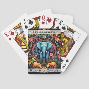 Creëer Uw eigen Boho Tribal African Elephant Pokerkaarten