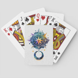 Creëer Uw eigen Boho veren, Maan & Ster Pokerkaarten