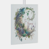 Creëer Uw Eigen Boho Wildflower Ivy Moon Glas Ornament (Voorkant Rechts)