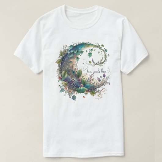 Creëer Uw Eigen Boho Wildflower Ivy Moon T-shirt (Design voorkant)