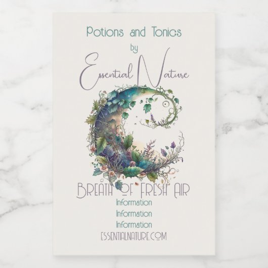 Creëer Uw Eigen Boho Wildflower Ivy Moon Voedselcontainer Etiket (Enkel label)