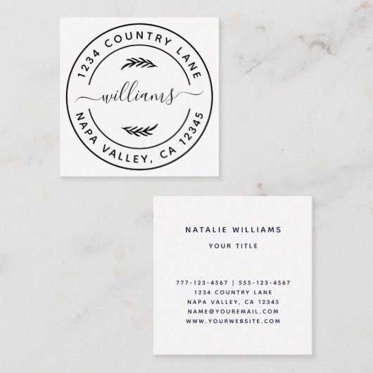 Creëer Uw eigen botanische bladeren   Vierkante Visitekaartje (Voorkant / Achterkant)