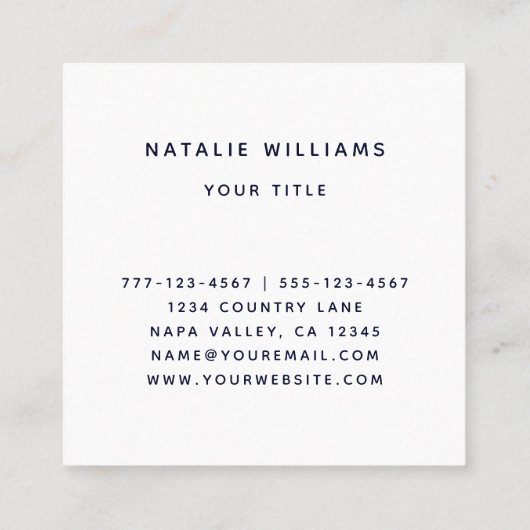 Creëer Uw eigen botanische bladeren   Vierkante Visitekaartje (Achterkant)